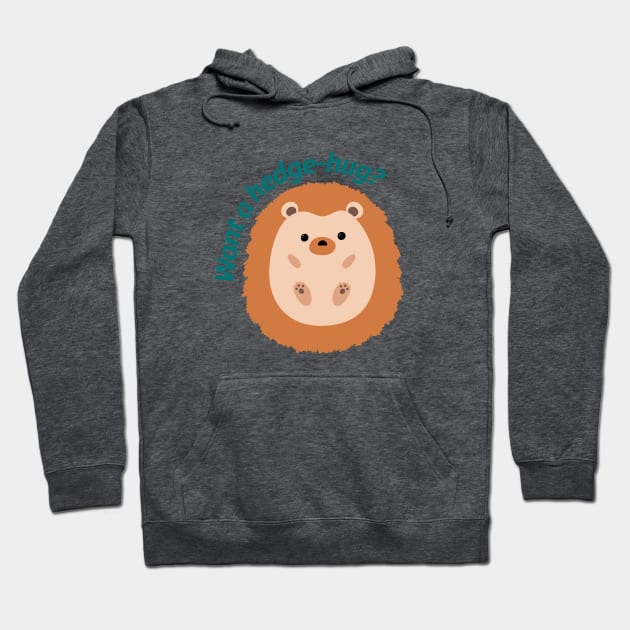 Hedgehog hugs Hoodie by Jennifer Ladd